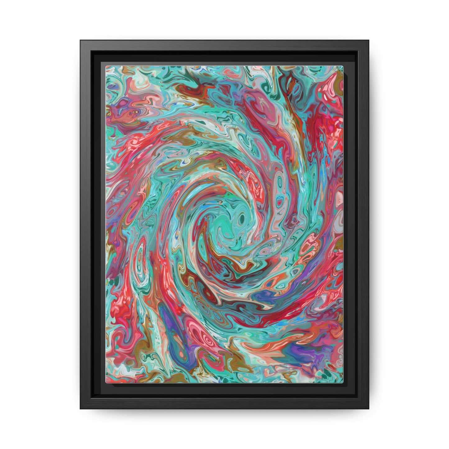 Vibrant Swirl Art Print - Multi-Color Framed Canvas Decor