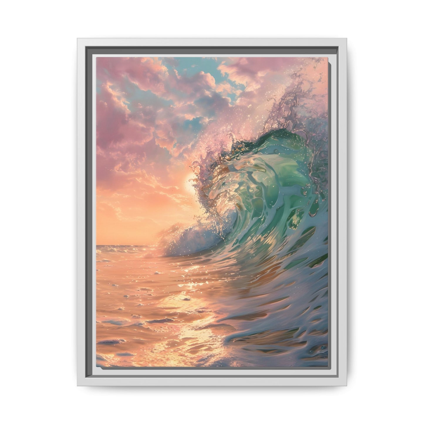 Ocean Wave Framed Canvas Print