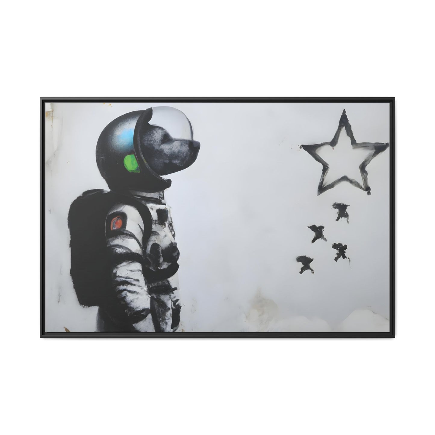 Astronaut Wall Art - Framed Matte Canvas Print for Dreamers and Space Enthusiasts