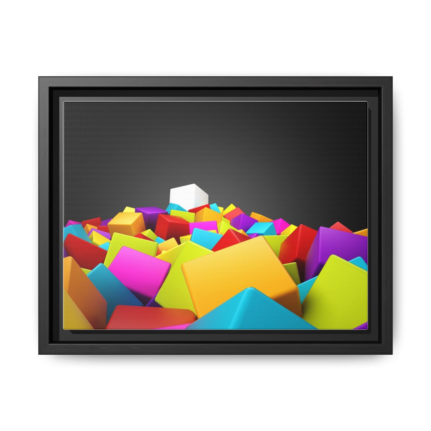Vibrant Multi-Color Framed Canvas Art - Modern Geometric Decor