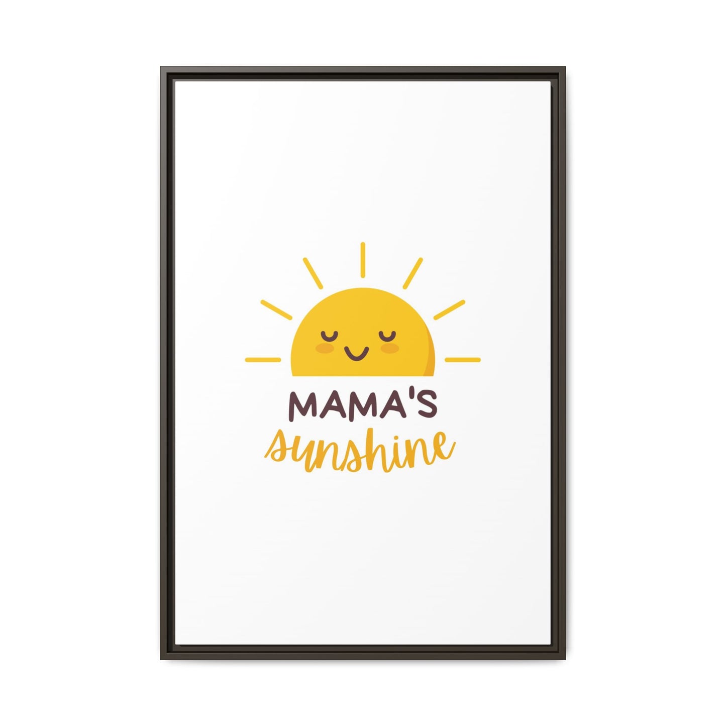 Framed Canvas Art Print, Cheerful Sun Decor for Mother's Day, Kids Room Wall Art, Positive Vibes Poster, Gift for Moms