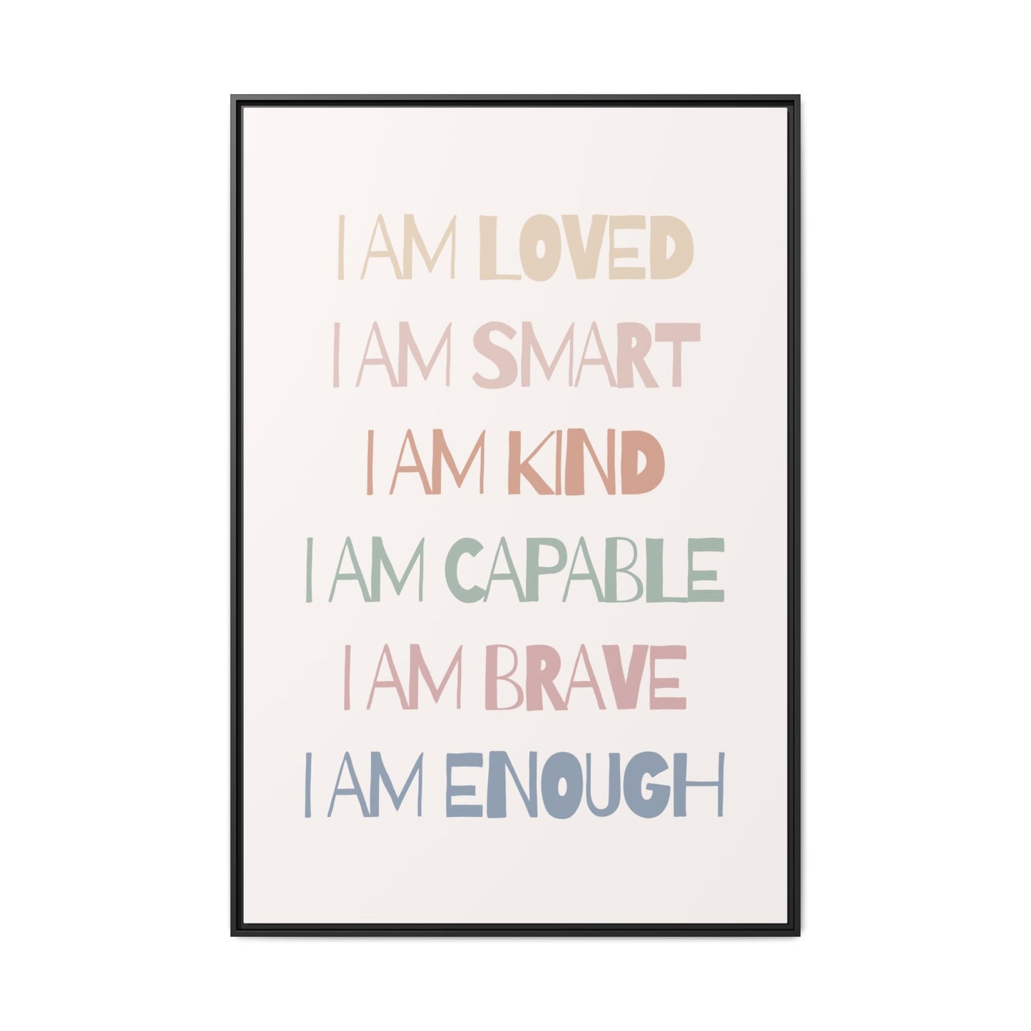 Inspirational Wall Art Print, Positive Affirmation Decor, Mindfulness Gift, Motivational Artwork, Home Office Wall Decor, Uplifting Canvas