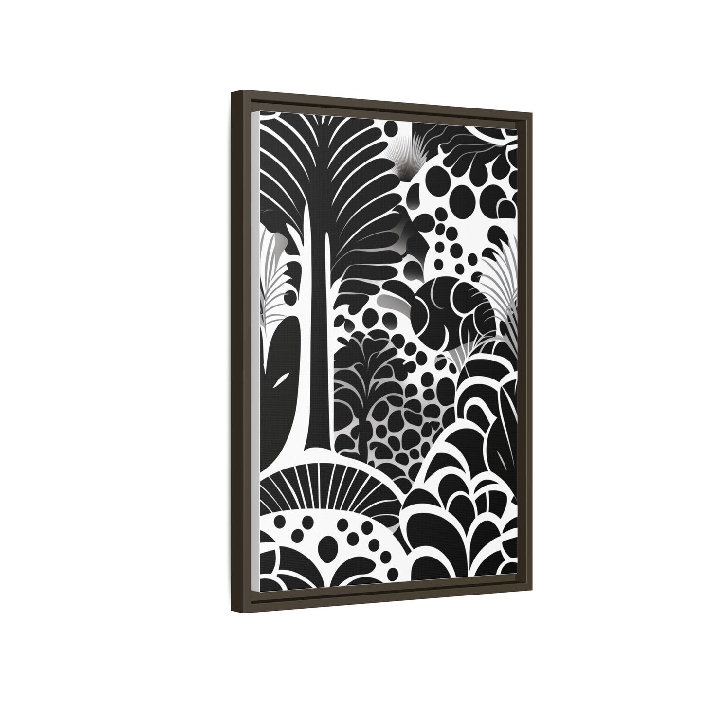 Black and White Framed Art Print, Modern Wall Décor, Minimalist Home Decoration, Botanical Canvas Artwork, Gift for Art Lovers