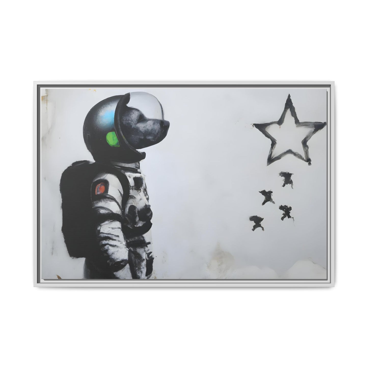 Astronaut Wall Art - Framed Matte Canvas Print for Dreamers and Space Enthusiasts