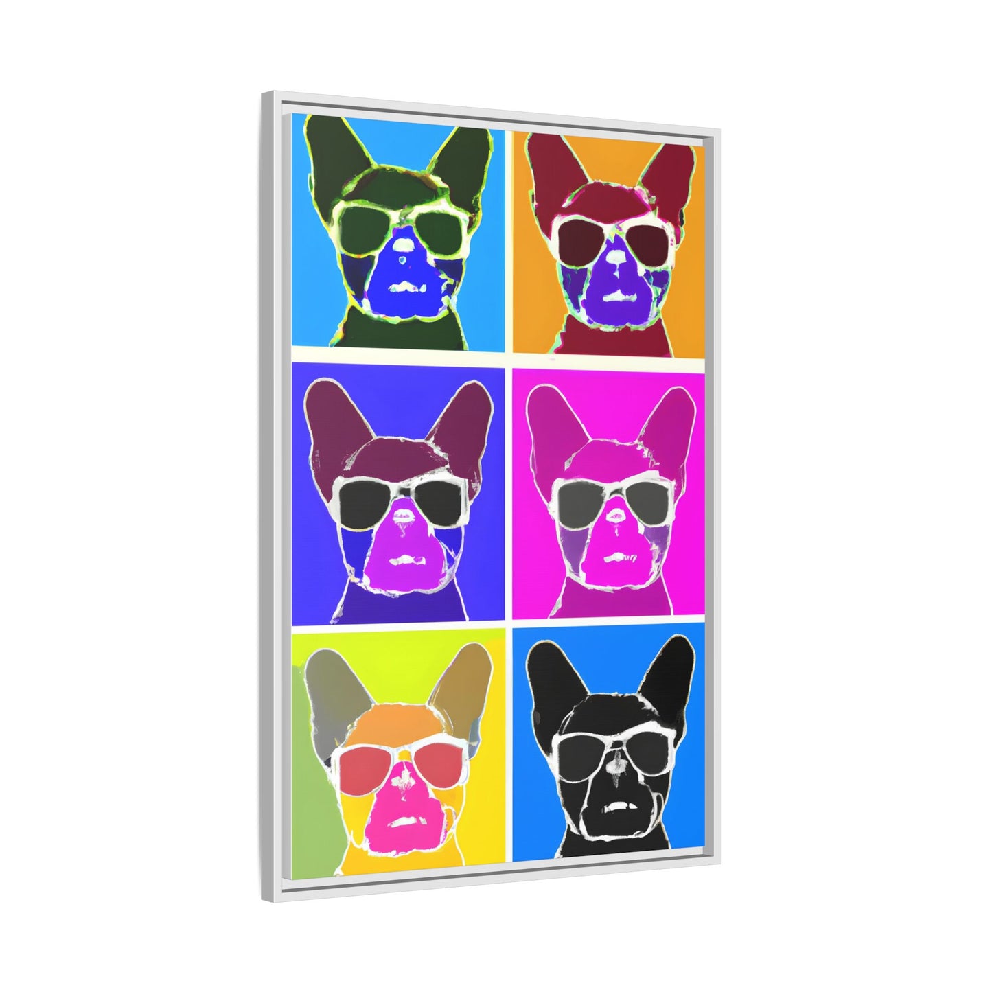Colorful Dog Art Print - Framed Matte Canvas