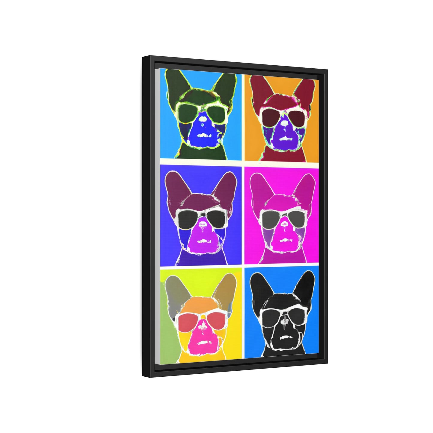 Colorful Dog Art Print - Framed Matte Canvas
