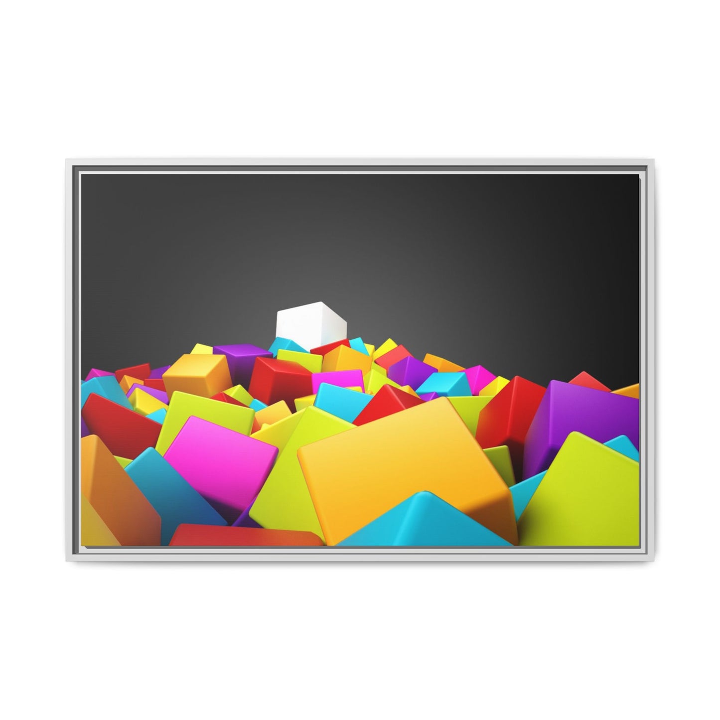 Vibrant Multi-Color Framed Canvas Art - Modern Geometric Decor