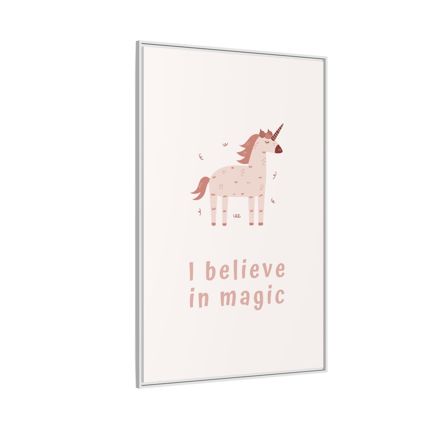 Framed Unicorn Art Print, Magical Home Decor for Kids, Whimsical Nursery Wall Art, Belief in Magic Poster, Gift for Unicorn Lovers