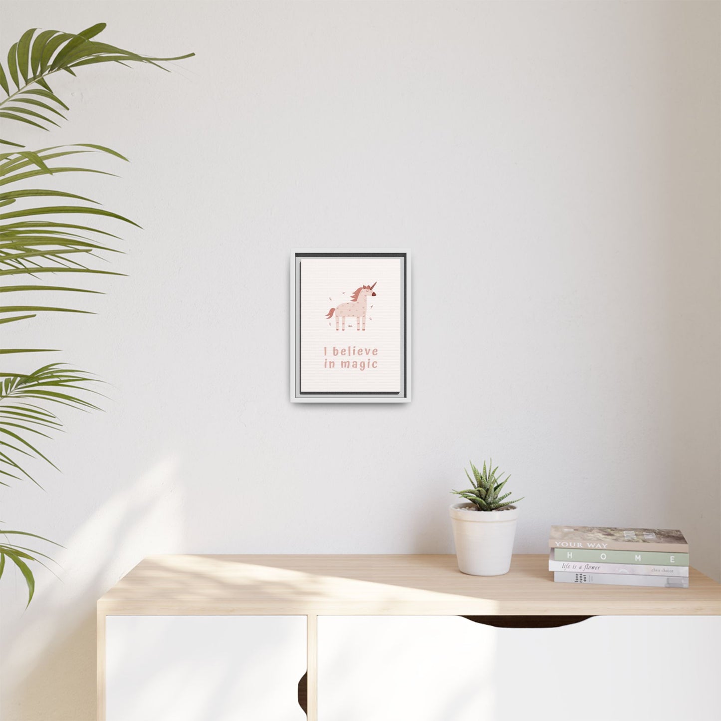 Framed Unicorn Art Print, Magical Home Decor for Kids, Whimsical Nursery Wall Art, Belief in Magic Poster, Gift for Unicorn Lovers