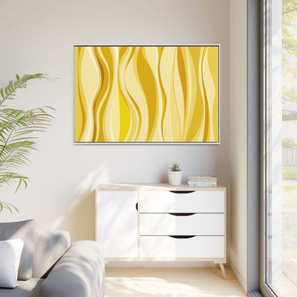Modern Abstract Framed Art Print, Yellow Wave Canvas, Home Décor, Wall Art, Minimalist Design, Gift for Her, Art for Living Room