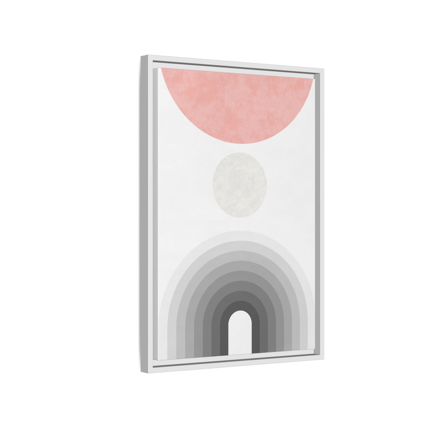 Minimalist Framed Matte Canvas Print - Abstract Circle & Gradient Design