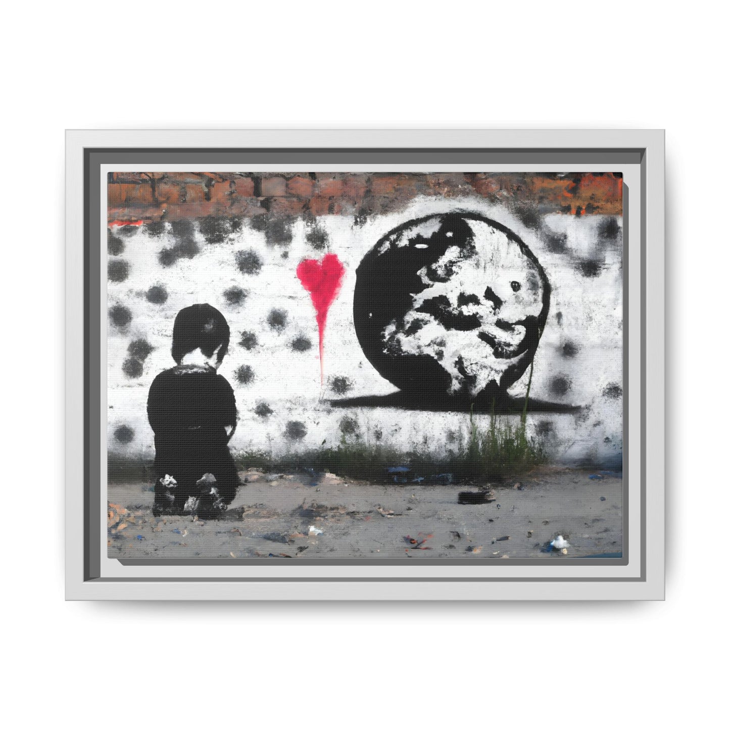 Framed Matte Canvas Art - Love for the World - Wall Decor for Home and Office