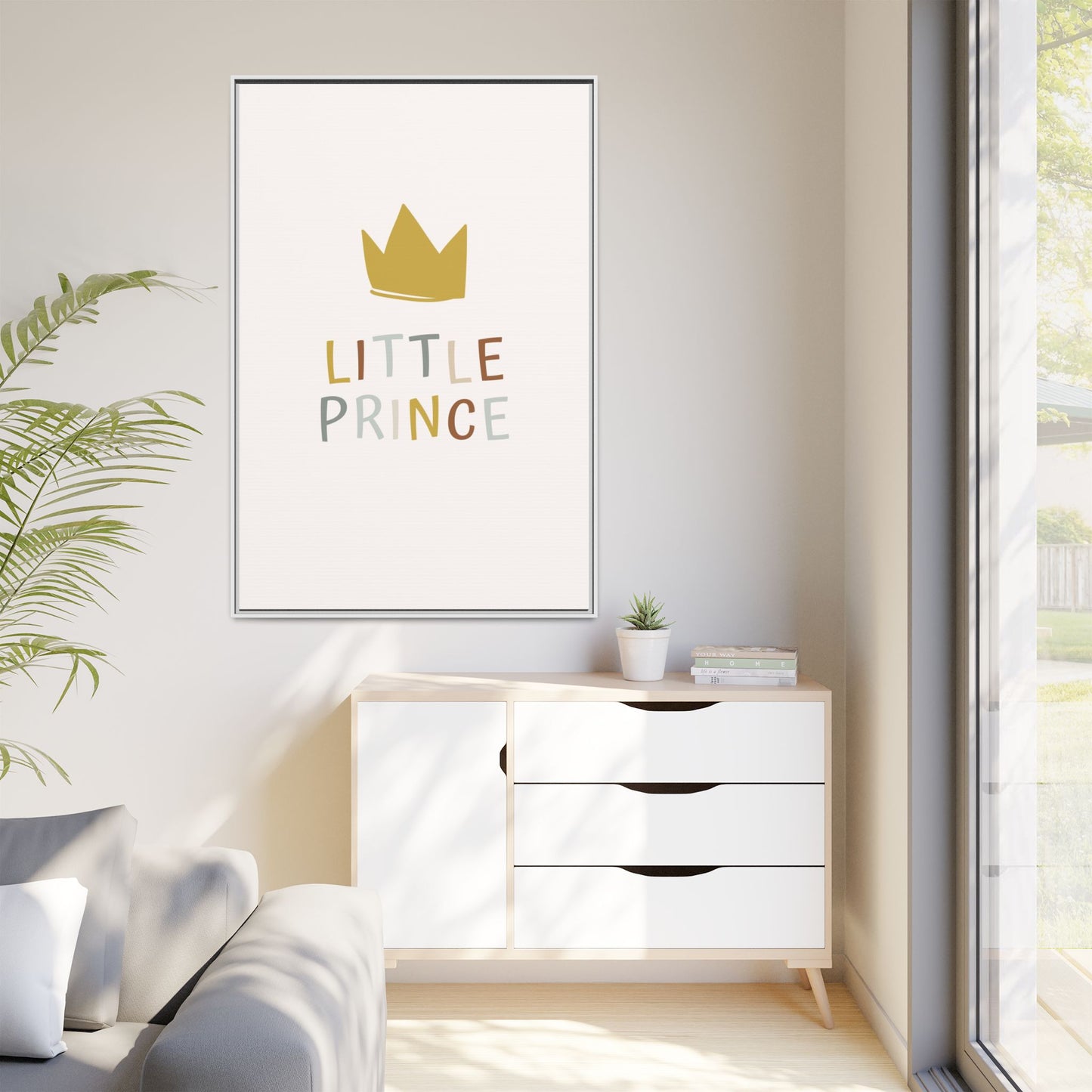 Framed Canvas Art Print, Little Prince Wall Decor, Kids Room Decoration, Nursery Art, Gift for Baby Shower, Toddler Room Aesthetic