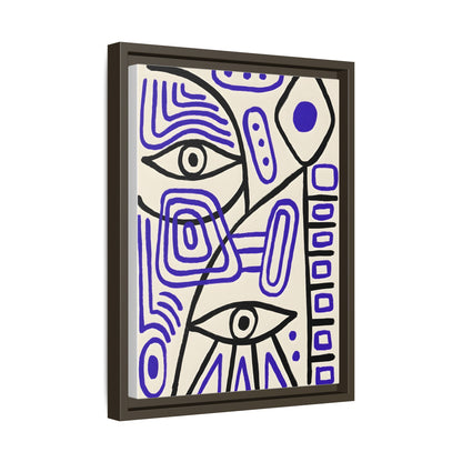 Abstract Line Art Canvas Print - Modern Black and Purple Framed Artwork