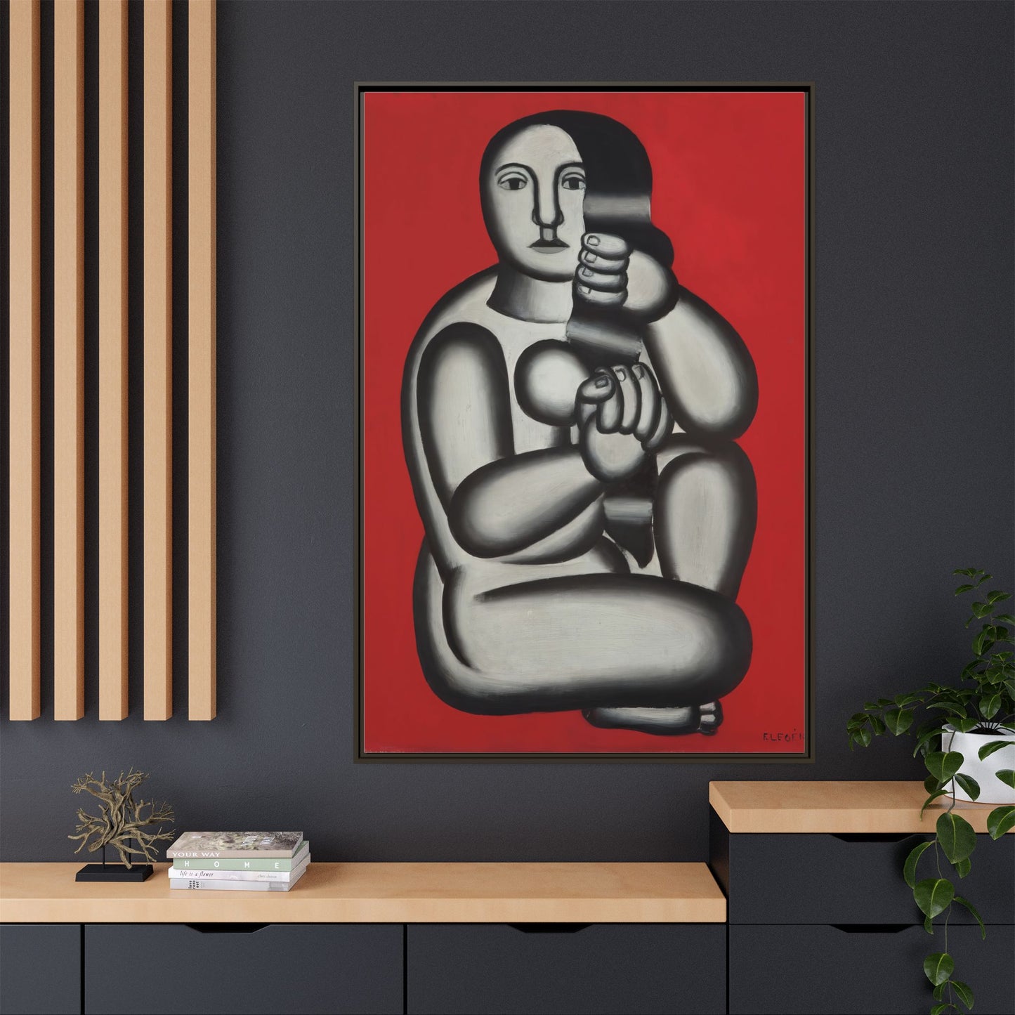 Modern Art Framed Canvas Print, Abstract Art Wall Decor, Minimalist Home Decoration, Unique Gift for Art Lovers, Pop Art Styling