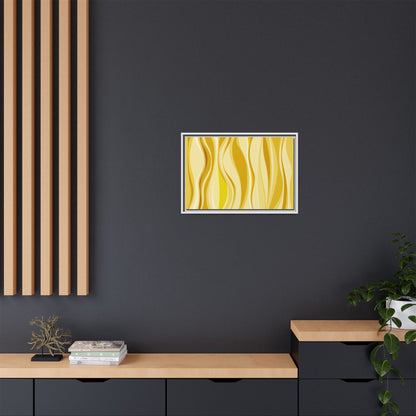 Modern Abstract Framed Art Print, Yellow Wave Canvas, Home Décor, Wall Art, Minimalist Design, Gift for Her, Art for Living Room