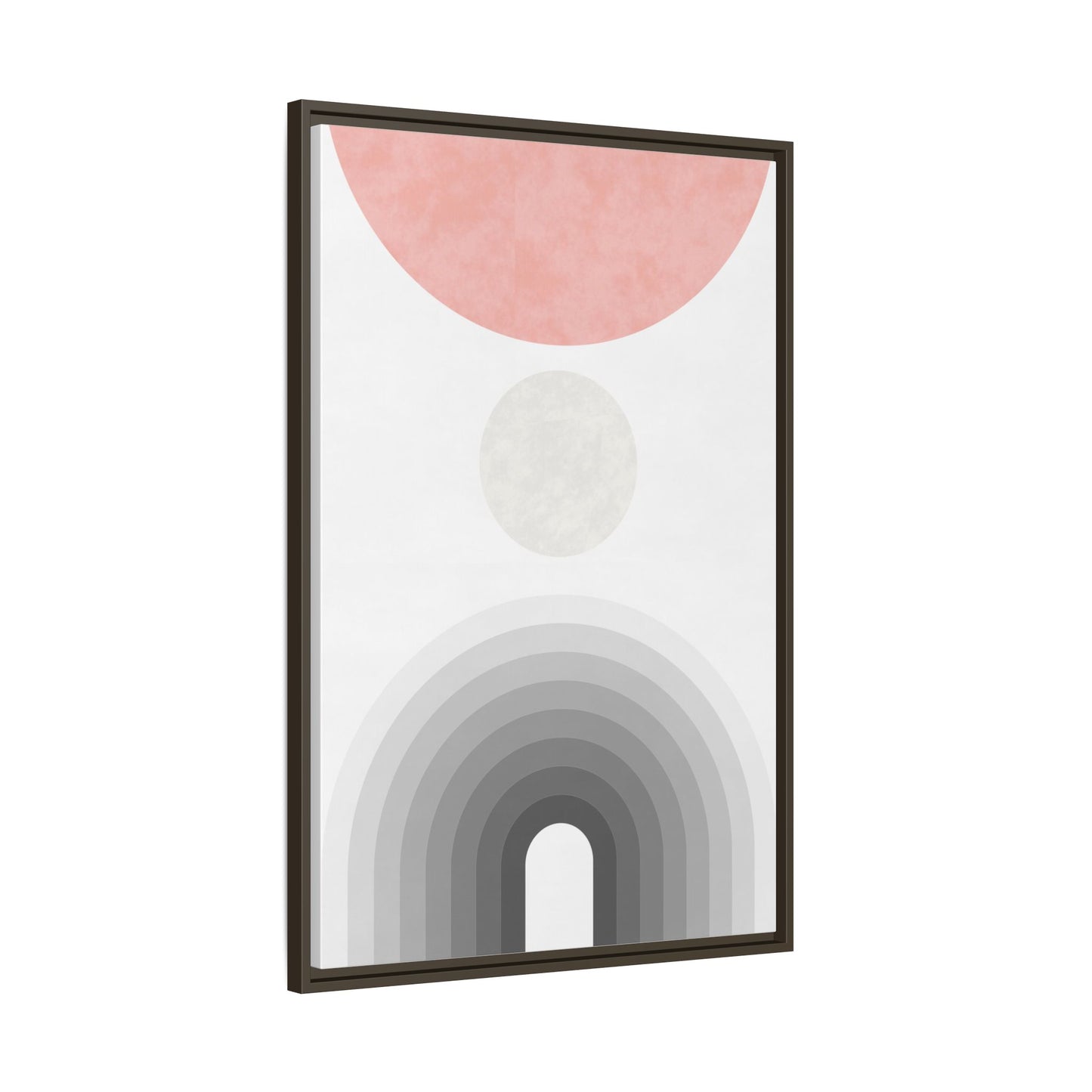 Minimalist Framed Matte Canvas Print - Abstract Circle & Gradient Design