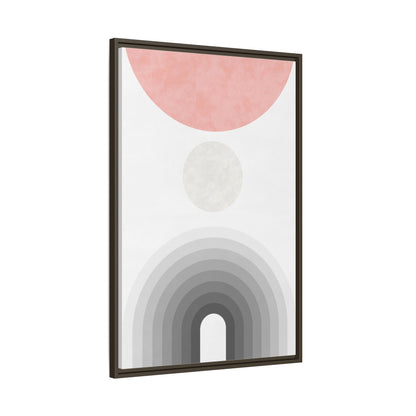 Minimalist Framed Matte Canvas Print - Abstract Circle & Gradient Design