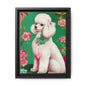 Framed Poodle Canvas Art - Floral Pet Decor for Dog Lovers