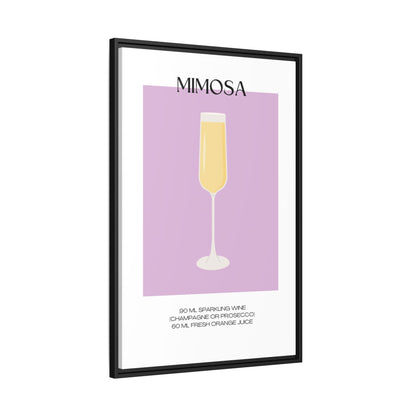 Mimosa Recipe Canvas Wall Art, Framed Home Decor, Kitchen Wall Art, Brunch Decoration, Gift for Foodies, Modern Art Print