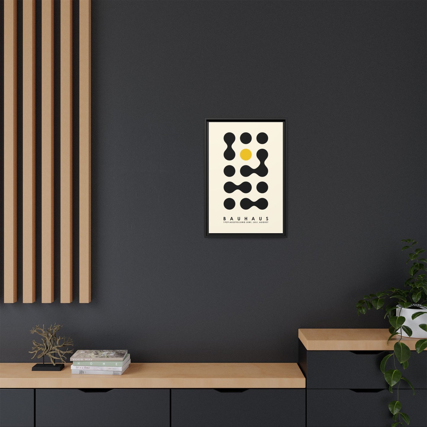 Bauhaus Inspired Framed Canvas Art - Modern Wall Decor