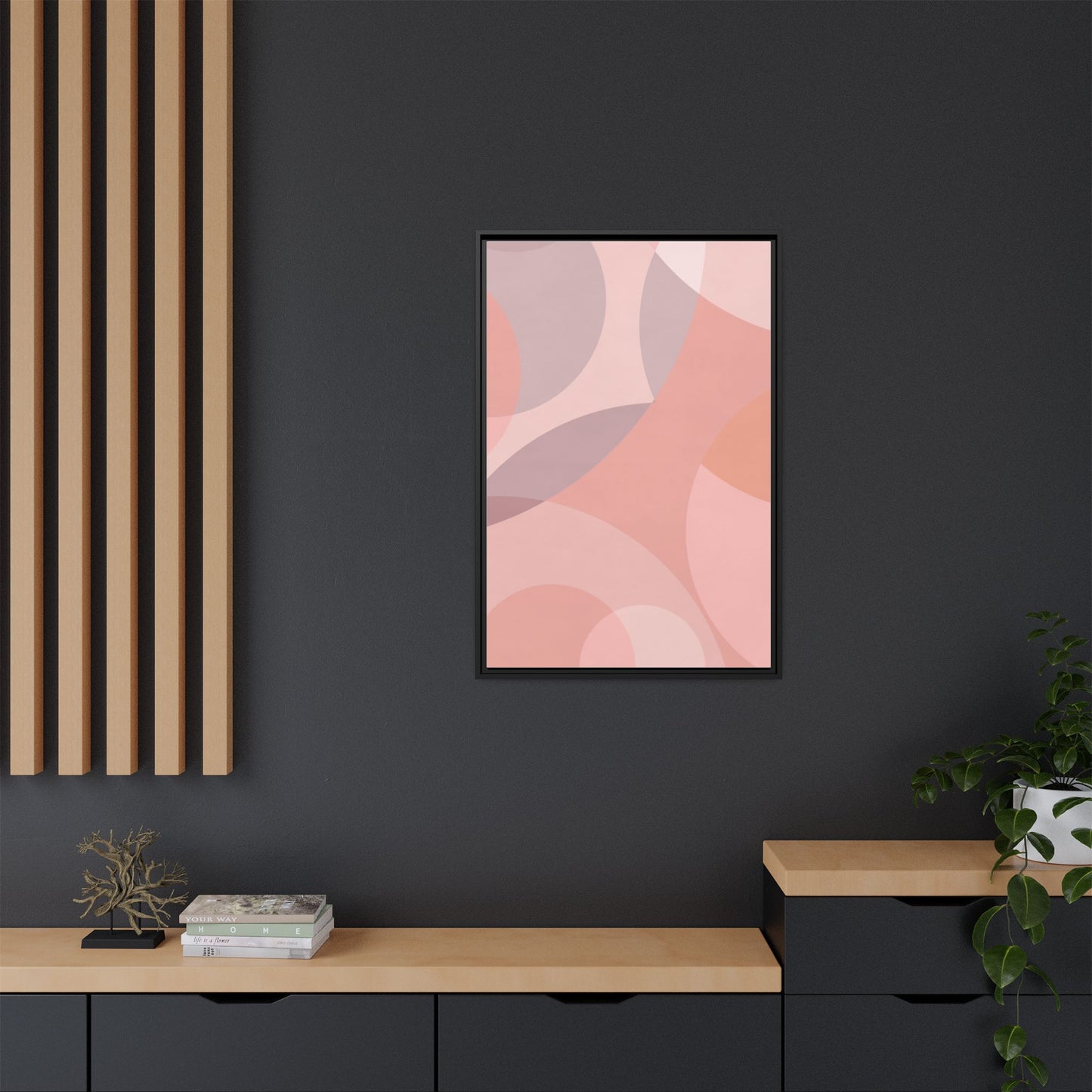 Modern Abstract Canvas Art Print - Multi-color Framed Decor