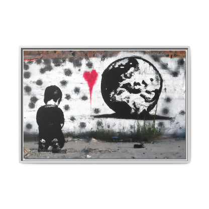 Framed Matte Canvas Art - Love for the World - Wall Decor for Home and Office