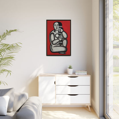 Modern Art Framed Canvas Print, Abstract Art Wall Decor, Minimalist Home Decoration, Unique Gift for Art Lovers, Pop Art Styling