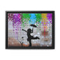 Framed Multi-Color Canvas Art - Playful Umbrella Dance