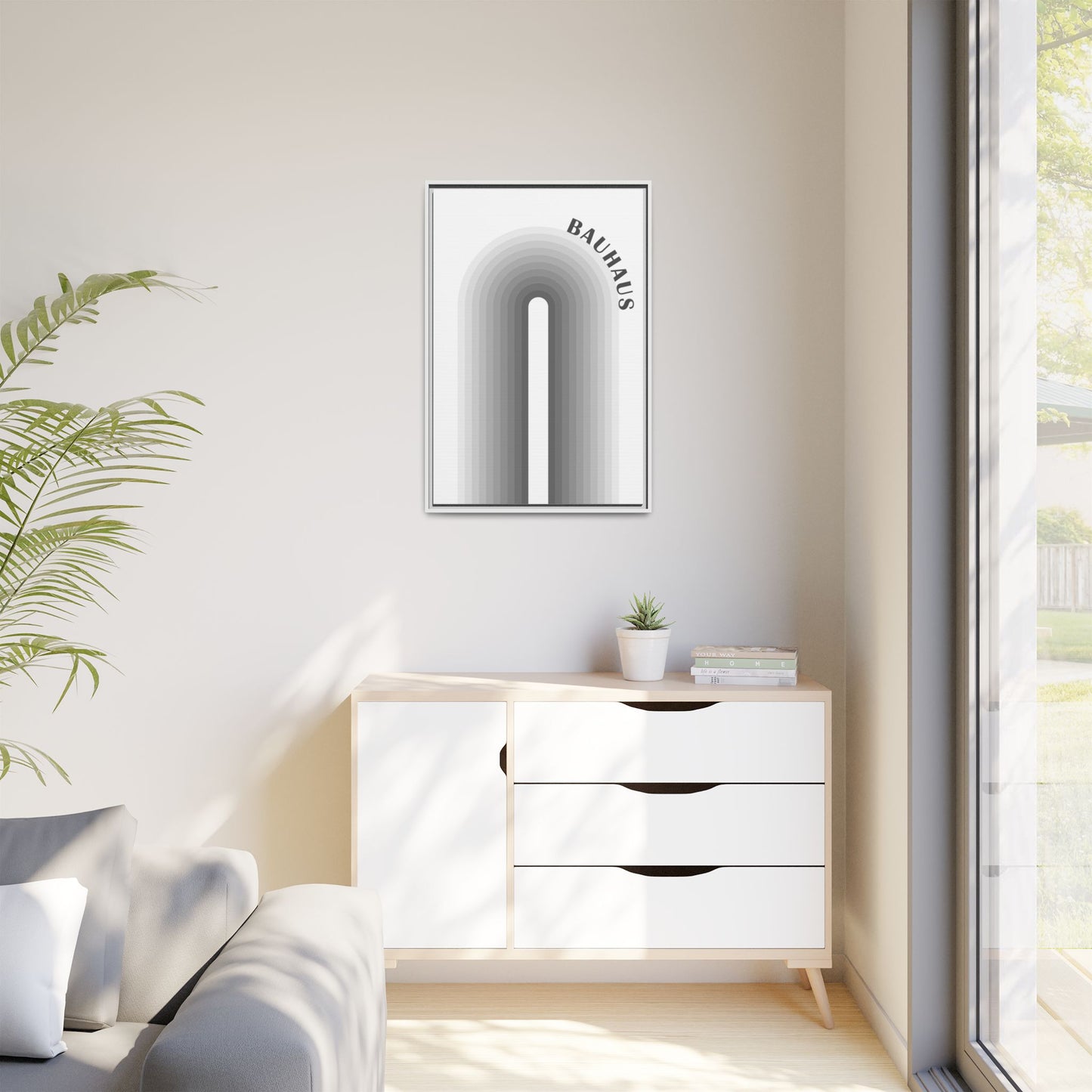 Bauhaus Framed Matte Canvas Art - Modern Geometric Wall Decor