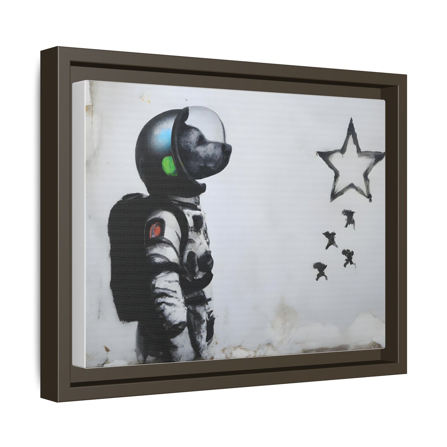 Astronaut Wall Art - Framed Matte Canvas Print for Dreamers and Space Enthusiasts