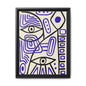 Abstract Line Art Canvas Print - Modern Black and Purple Framed Artwork