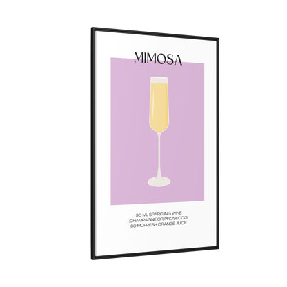 Mimosa Recipe Canvas Wall Art, Framed Home Decor, Kitchen Wall Art, Brunch Decoration, Gift for Foodies, Modern Art Print