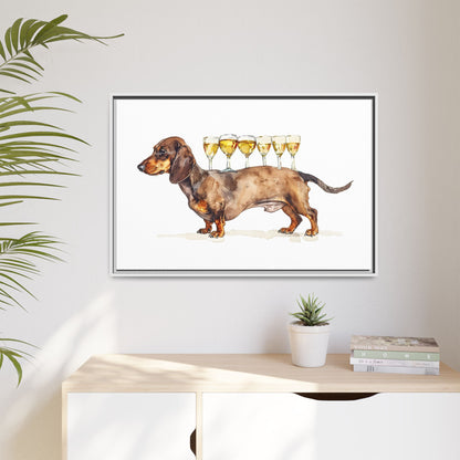 Dachshund Drink Art Print, Framed Wall Decor, Dog Lovers Gift, Pet Lover Decor, Funny Dog Art, Home Bar Decoration