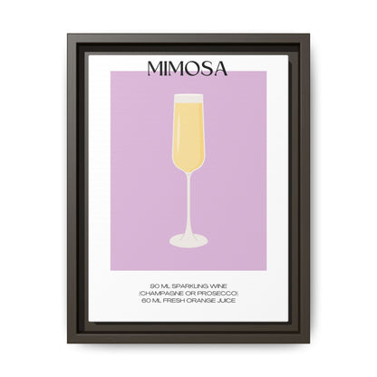Mimosa Recipe Canvas Wall Art, Framed Home Decor, Kitchen Wall Art, Brunch Decoration, Gift for Foodies, Modern Art Print