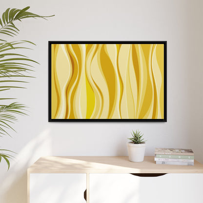 Modern Abstract Framed Art Print, Yellow Wave Canvas, Home Décor, Wall Art, Minimalist Design, Gift for Her, Art for Living Room