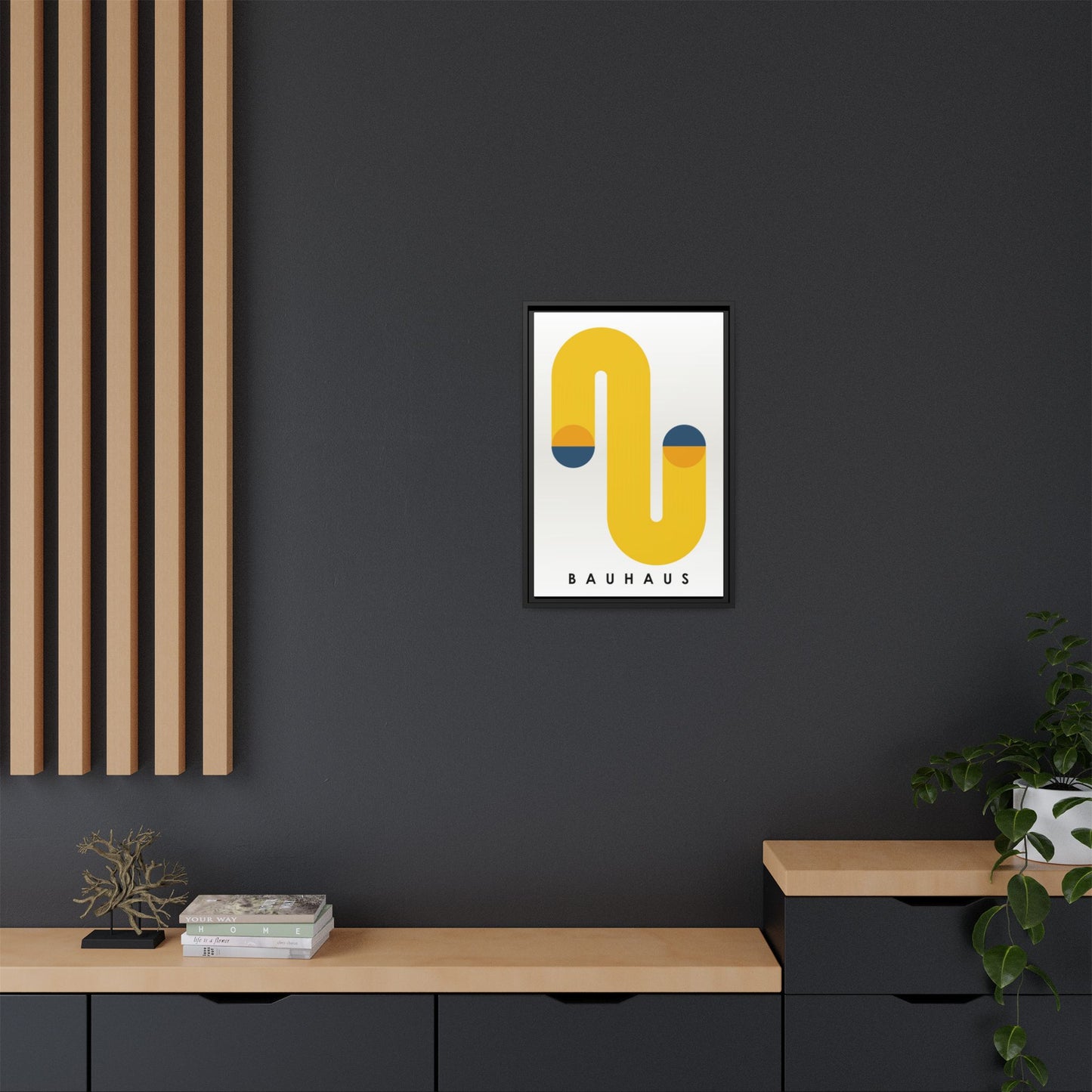 Bauhaus-Inspired Framed Matte Canvas Art - Modern Wall Decor