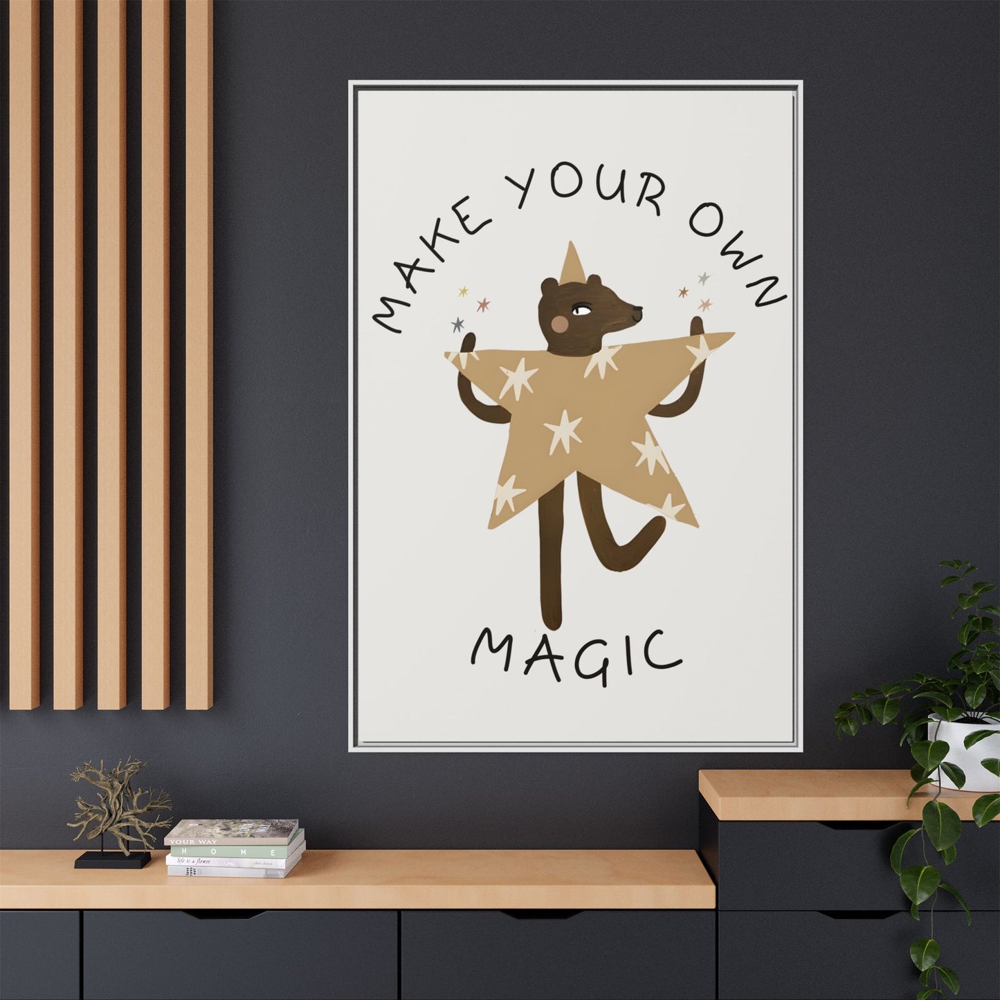 Magic-Inspiring Framed Canvas Art | Home Decor, Wall Art, Inspirational Gift, Bear Decor, Kids Room Artwork