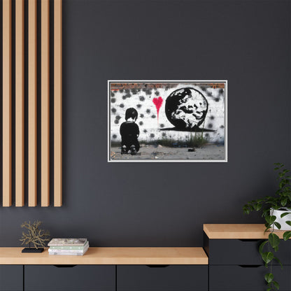 Framed Matte Canvas Art - Love for the World - Wall Decor for Home and Office