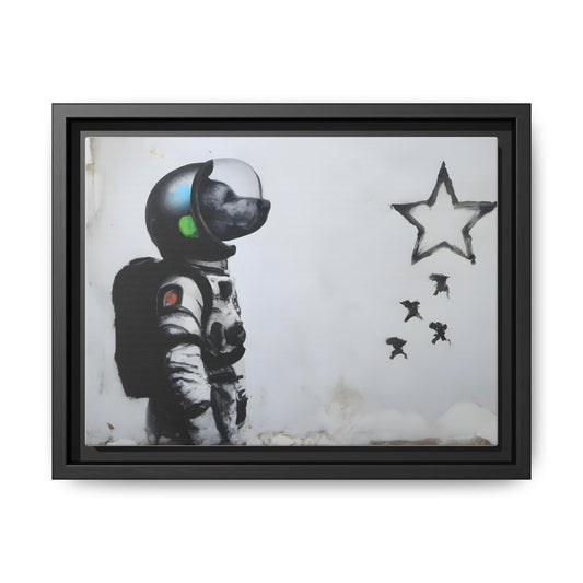 Astronaut Wall Art - Framed Matte Canvas Print for Dreamers and Space Enthusiasts
