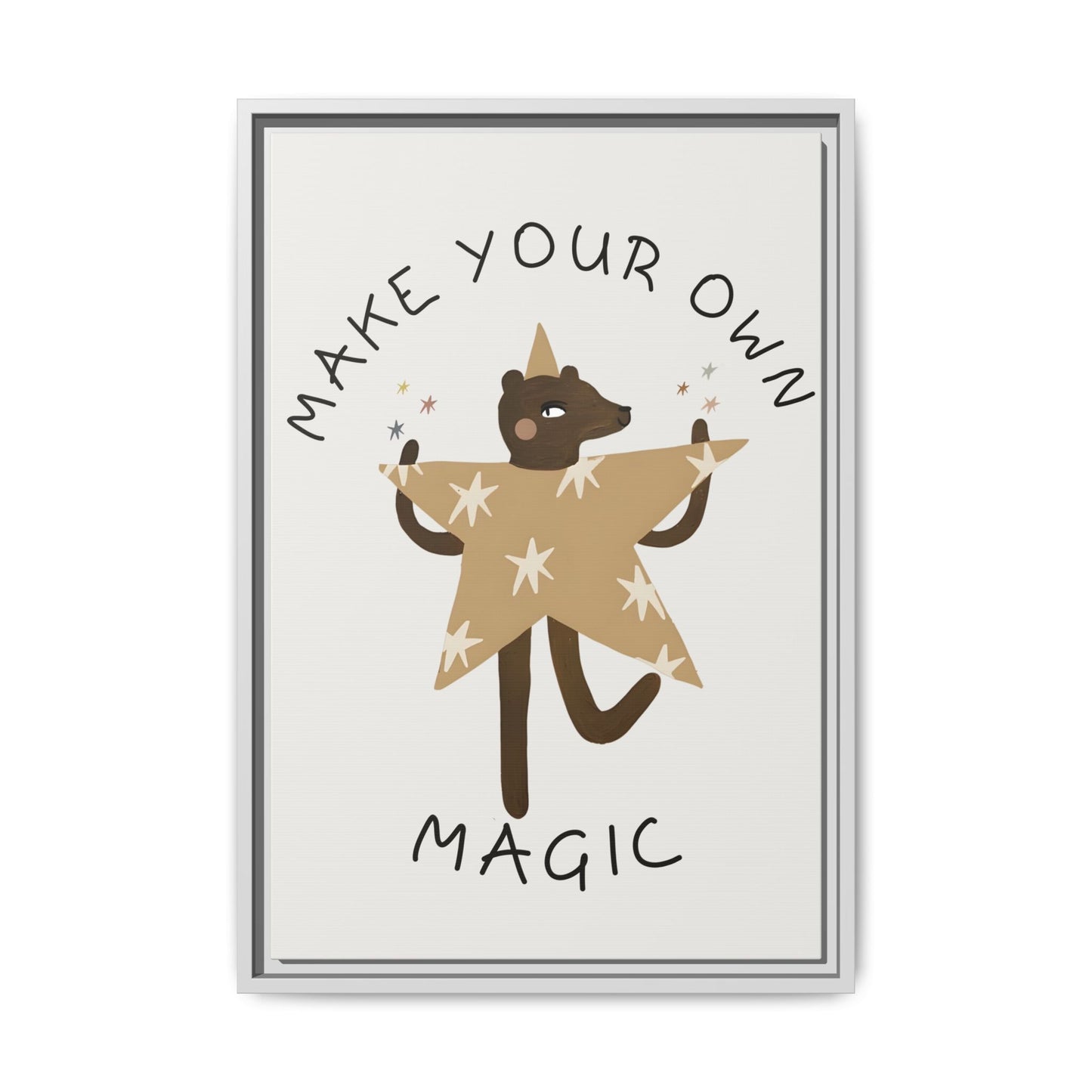 Magic-Inspiring Framed Canvas Art | Home Decor, Wall Art, Inspirational Gift, Bear Decor, Kids Room Artwork