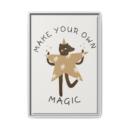 Magic-Inspiring Framed Canvas Art | Home Decor, Wall Art, Inspirational Gift, Bear Decor, Kids Room Artwork