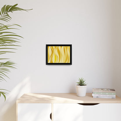 Modern Abstract Framed Art Print, Yellow Wave Canvas, Home Décor, Wall Art, Minimalist Design, Gift for Her, Art for Living Room