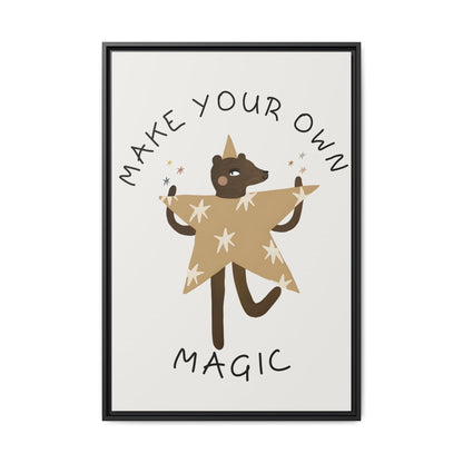Magic-Inspiring Framed Canvas Art | Home Decor, Wall Art, Inspirational Gift, Bear Decor, Kids Room Artwork