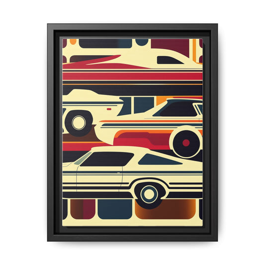 Retro Car Wall Art, Vintage Automotive Print, Modern Home Decor, Gift for Car Lovers, Colorful Framed Canvas