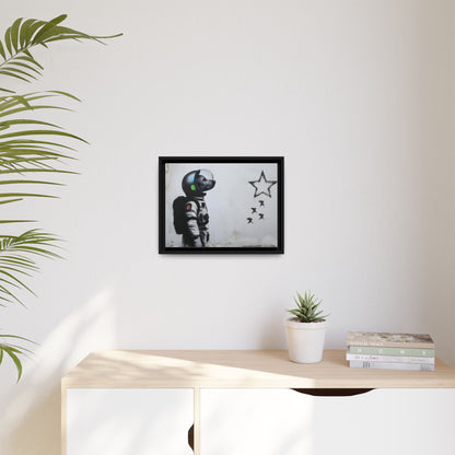 Astronaut Wall Art - Framed Matte Canvas Print for Dreamers and Space Enthusiasts