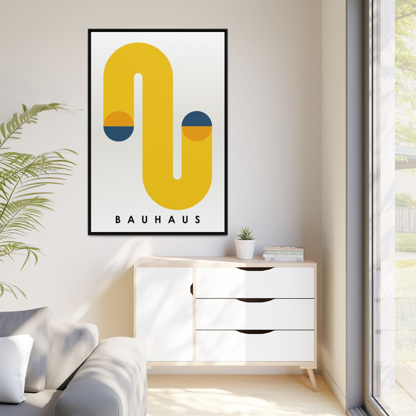 Bauhaus-Inspired Framed Matte Canvas Art - Modern Wall Decor