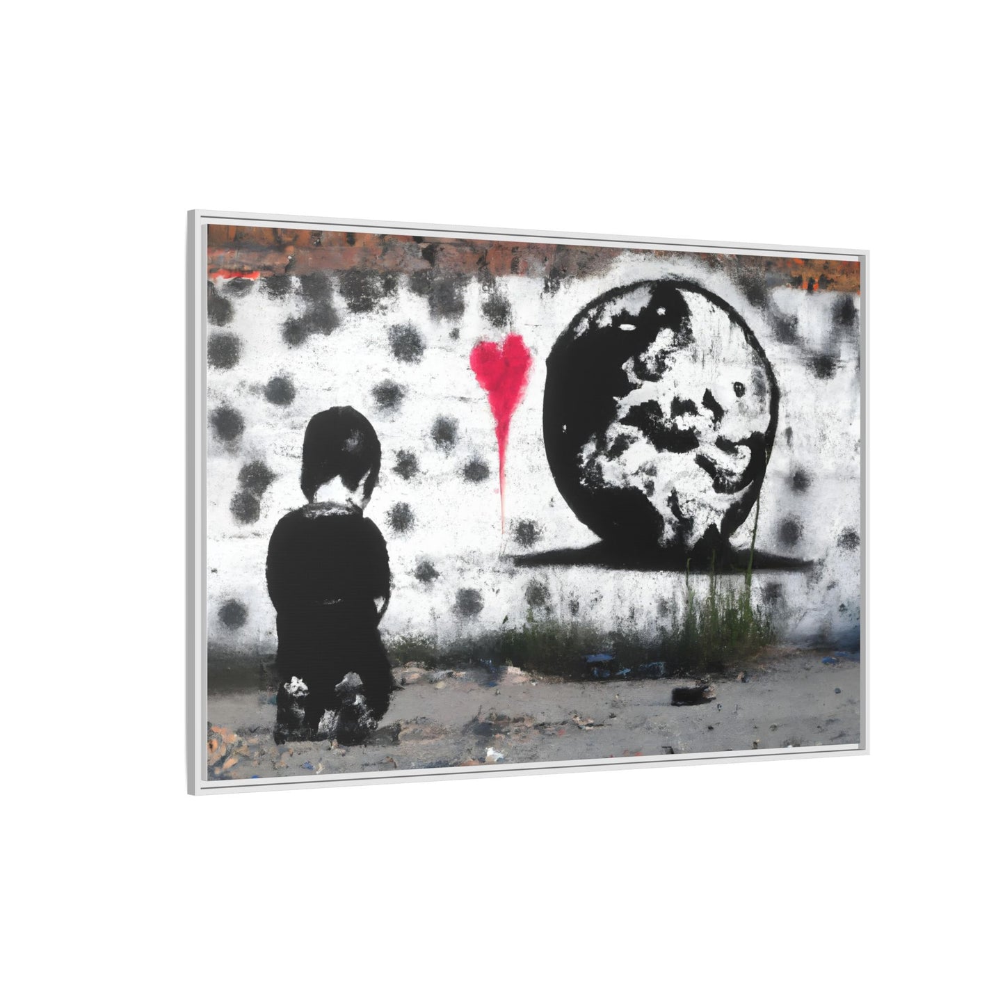 Framed Matte Canvas Art - Love for the World - Wall Decor for Home and Office