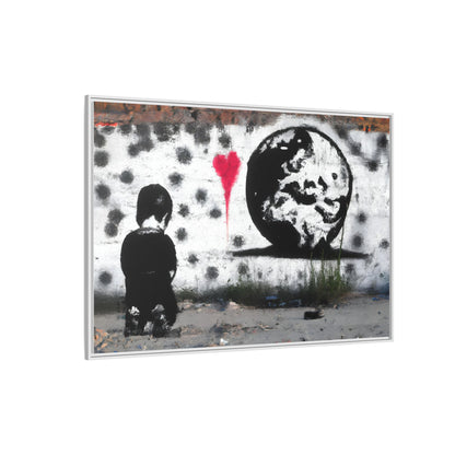 Framed Matte Canvas Art - Love for the World - Wall Decor for Home and Office