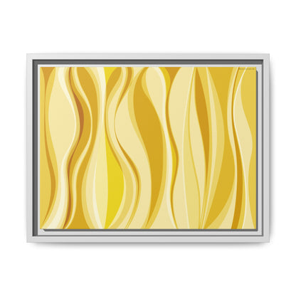 Modern Abstract Framed Art Print, Yellow Wave Canvas, Home Décor, Wall Art, Minimalist Design, Gift for Her, Art for Living Room